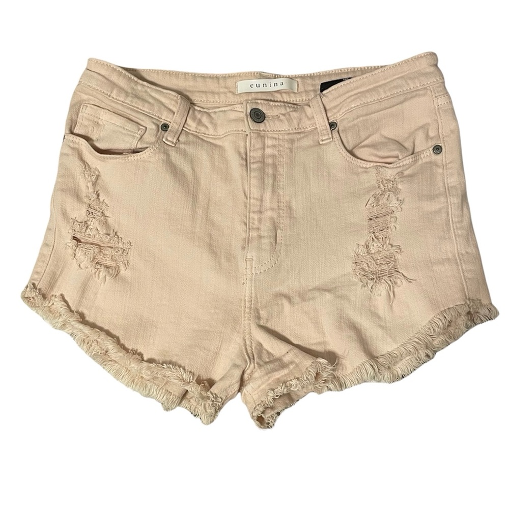 Eunina Lulu High Rise Cut Off Shortie Distressed Shorts
